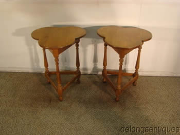 Ethan Allen Solid Maple Pair of Lamp Tables